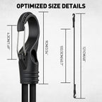 8-Piece 48-inch Adjustable Bungee Cords with Hooks, Heavy Duty Outdoor Carabiner Bungee Straps, Easily Adjust from 7" to 48", Black Super Elastic Cord for Cargo, Camping, Bike Racks, Tents
