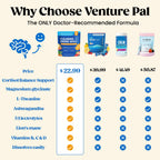 Venture Pal Calm Drink Mix, Cortisol Reducer and Sleep Aid with Magnesium Glycinate, Ashwagandha, L-Theanine,Vitamin D, Calm Magnesium Powder for Relax & Focus, No Sugar, Non GMO, Vegan & Gluten-Free