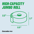 Cascades PRO Select Jumbo Bath Tissue – 2-Ply Toilet Paper – Fits Universal Jumbo Roll Dispensers – Soft, Durable, and Septic Safe – 500' Length/Roll, 12 Rolls/Box – B080 – White