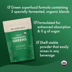 Dr. Mercola Organic Fermented Greens Powder - Supports Digestive & Cellular Health - Certified Organic, Non-GMO & Soy-Free - 9.5 oz (90 Servings)