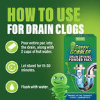 Green Gobbler Drain Clog Remover & Drain Cleaner Powder (5 Pacs & 5 Tools)