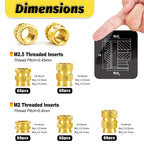 KADRICK 300PCS M2 M2.5 Heat Set Inserts Kit,M2*3/4/5mm*3mm M2.5*3/4mm*3.5mm