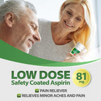 HealthA2Z® Aspirin 81 mg | Low Strength | Enteric Coated | Pain Relief | Reduces Minor Aches Muscle Pain & Cramps | Fever Reducer | Reduces Headache (40 Counts (Pack of 3))