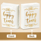 100 Pack For Your Happy Tears Wedding Tissues for Guests 3 Ply Pocket Size, Individual Travel Facial Tissue Packs for Wedding Party Favors(Classic)