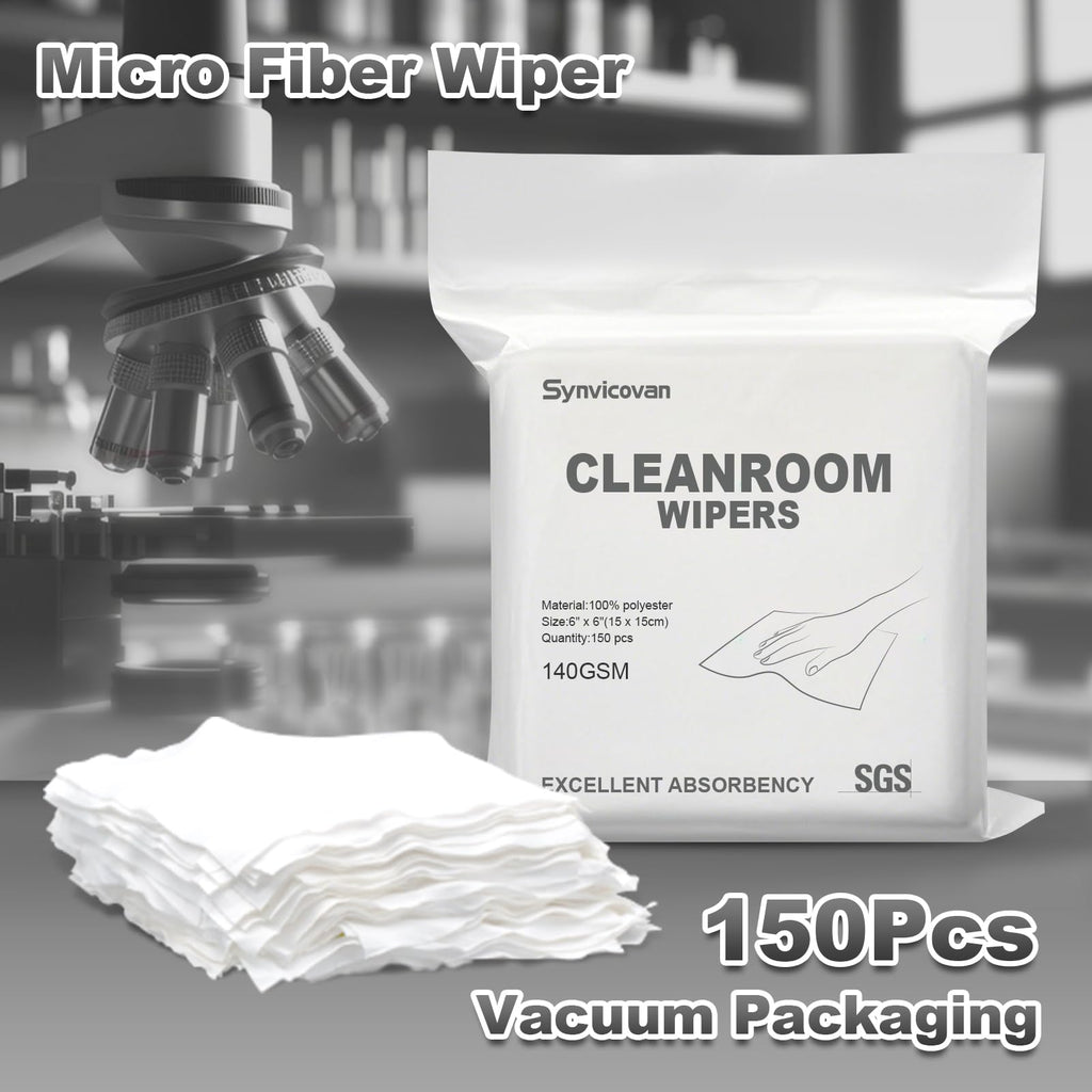 Synvicovan Cleanroom Cloth Wipes 6"x6",140GSM,Bag of 150 Pcs
