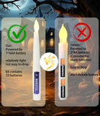 Halloween Decorations - 32pcs Floating Candles with Wand Magic Hanging Candles, Flameless Warm Light Flickering Battery Operated Candles, Floating LED Candle for Halloween Christmas Theme Party