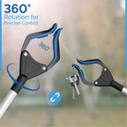 FitPlus 2024 Upgrade PowerGrip T9, Grabber Reacher Tool, Wide Jaw, Foldable, Steel Cable, with 96 Grip Points for Firm Grip, 32" with Magnet (Gray, 32 Inch)