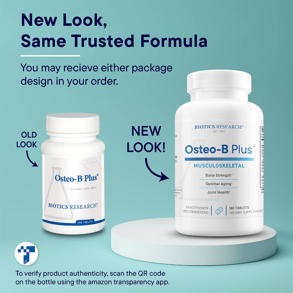 BIOTICS RESEARCH Osteo B Plus Optimal Bone Health Support with Vitamin K, Mg, Ca, Healthy Aging, Purified Chondroitin Sulfates 180 Tablets