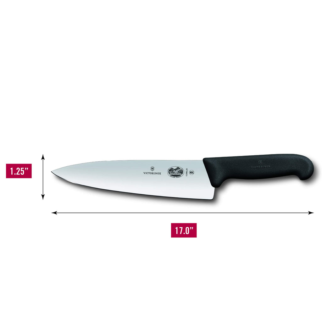 Victorinox Fibrox Pro 8 Inch Chef’s Knife, Dishwasher Safe, Black