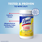Lysol Disinfectant Wipes, Multi-Surface Antibacterial Cleaning Wipes, For Disinfecting and Cleaning, Lemon and Lime Blossom, Pack of 4