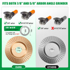 14pcs Wood Carving Disc Set for 4 in 4.5 in Angle Grinder, Woodworking Grinding Wheels Kit with 7/8"-5/8" Arbor for Quick Rough Cutting Shaping Sanding Polishing