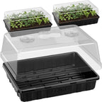 SOLIGT Thick Plastic 3-Set Strong Seed Starter Trays with 5" Humidity Domes