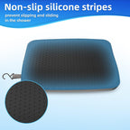 Fasjloctavty Shower Seat Cushion with Non-Slip Silicone Bottom, Shower Chair Cushion for Transfer Benches,Washable 3D Mesh Pad with Hook,Quick Drying Bathtub Chair Pad for Elderly, Pregnancy