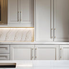 HOME EDIT 30 Pack 8 inch Brushed Nickel&Gold Cabinet Handles Square Zinc-Alloy Pulls for Kitchen Dresser Closet and Bathroom Cabinets Hardware