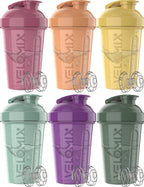 VELOMIX -6 PACK- 20 oz Protein Shaker Bottle for Protein Mixes - 6x Wire Whisk | Leak Proof Shaker Cups for Protein Shakes | Stackable Protein Shaker Bottle Pack | Dishwasher Safe (Nature Tones)