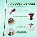 Tdrynl 3-in-1 Heavy Duty Crack Weeder Tool, 59" Adjustable Long Handle, Stainless Steel Crevice Weed Puller and Moss Remover for Driveway, Patio, Sidewalk, Pavers and Deck Cracks