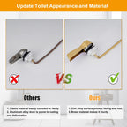 Hibbent Universal Metal Front Mount Toilet Handle Replacement Kit, Brass Toilet Flush Tank Lever with Stainless Steel Flapper Chains for Most Toilets, Shiny Gold