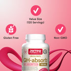 Jarrow Formulas QH-Absorb Ubiquinol 100mg - 120 Softgels - High Absorption & Active Antioxidant Form of Co-Q10 - Supports Mitochondrial Energy Production & Healthy Cardiovascular Function