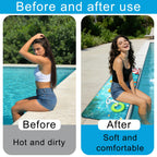Poolside Rubber Drainage Mat, 17.3" x 47.2" Non-Slip Heat Resistant Outdoormat, Durable Quick Drain Pool Deck Mat for Patio, Bathroom, Garden, Indoor & Outdoor Use