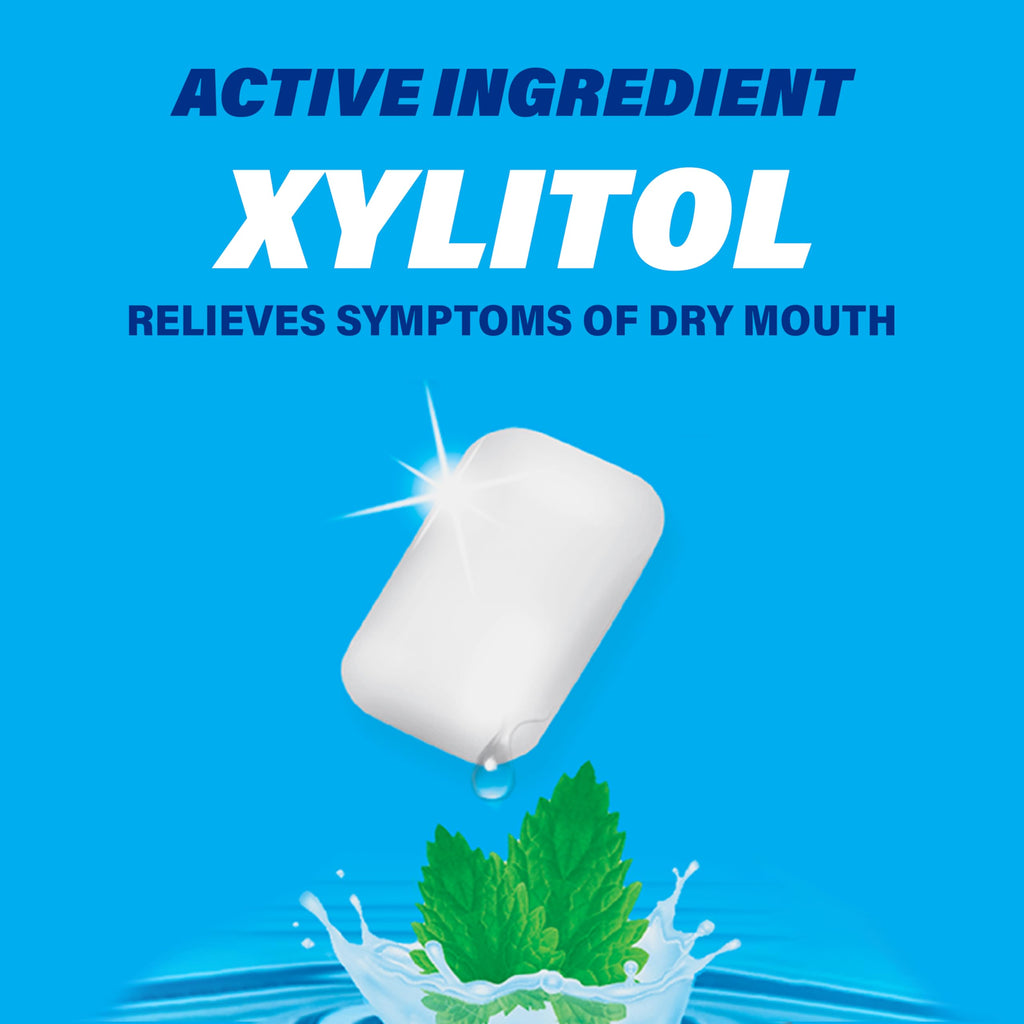 ACT Dry Mouth Moisturizing Gum, 20 Pieces, With Xylitol, Sugar Free Soothing Mint