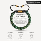 Jade Bracelet for Men – Premium Artisan Handcrafted Authentic Dark Green Jade Bracelet – 8MM Beaded Stone Mens Jade Bracelets (Morocco)