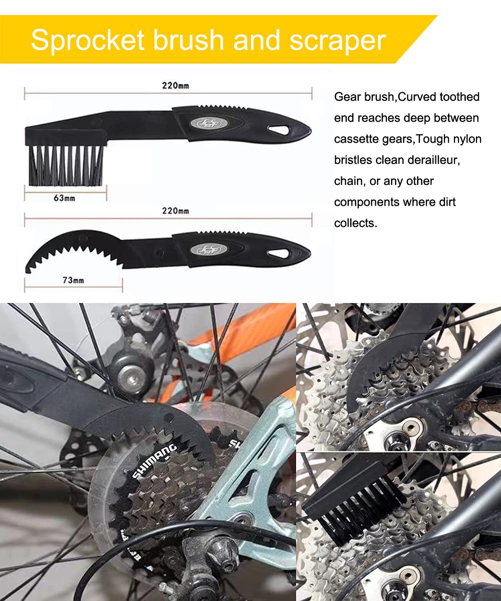 Ultrafashs Bike Cleaner kit,Perfect kit to Clean/Protect/Lube Bicycle,with Chain Scrubber,Cleaning Brush Tool,Wet Lubricant(2oz),Degreaser(10oz)