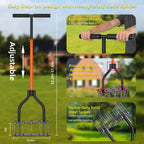 KXGBARN Lawn Aerator Tool with Dual-Layer Self-Cleaning Spikes, 15 Spike Heavy Duty Manual Lawn Aerator for Compact Soil, Anti-Clog Grass Aerator for Yard, Garden & Lawn Care