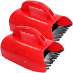 SUGOOE 2 Pack Blueberry Picker with Metallic Comb and Ergonomic Metal Handle, Plastic Scoop for Blueberries Lingonberries Huckleberries (Red)