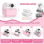 Instant Print Camera for Kids, Toddler Camera Birthday Gifts for Girls 3-10