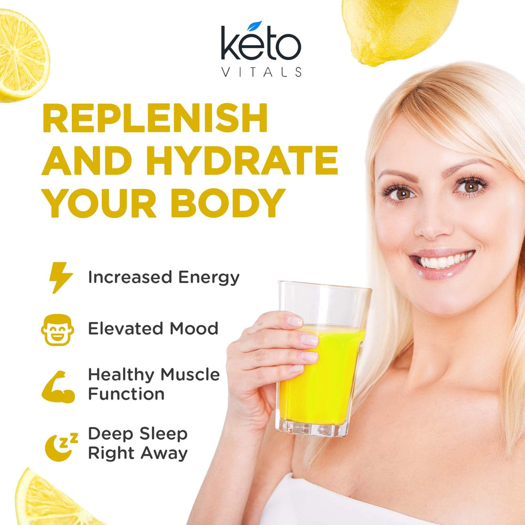 Keto Vitals Electrolytes Powder | Keto-Friendly Electrolytes with Potassium, Magnesium, Sodium, Calcium | Keto Electrolytes Supplement Energy Drink Mix | Sugar-Free, Zero Calories, Zero Carbs