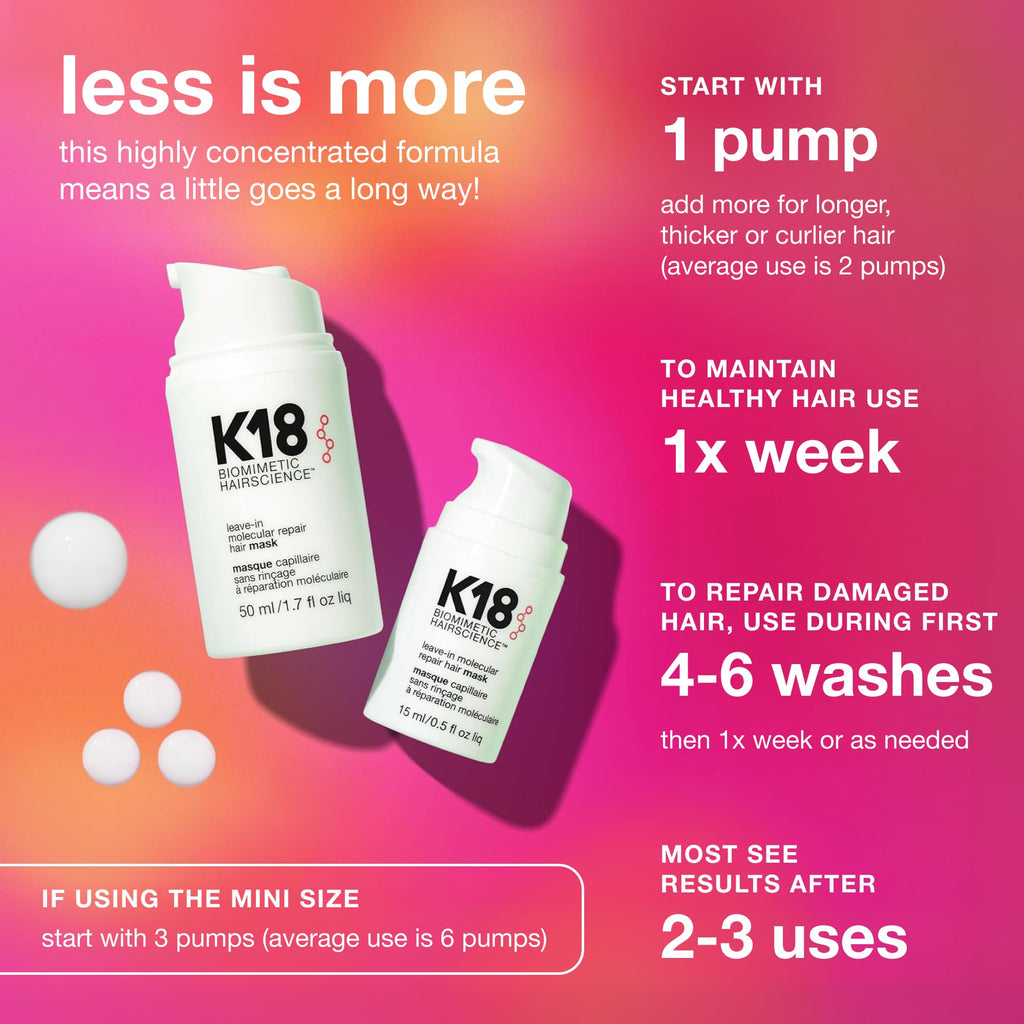 K18 Leave-In Molecular Repair Hair Mask, 1.7 Fl Oz
