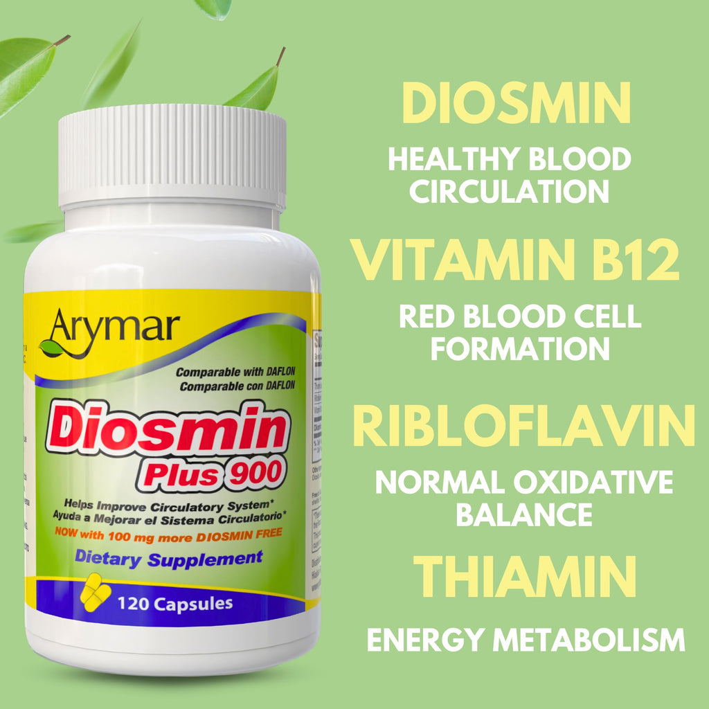 Arymar Diosmin Plus 900, Circulatory System Support (60 Capsules/Pack of 1) (120 Capsules)