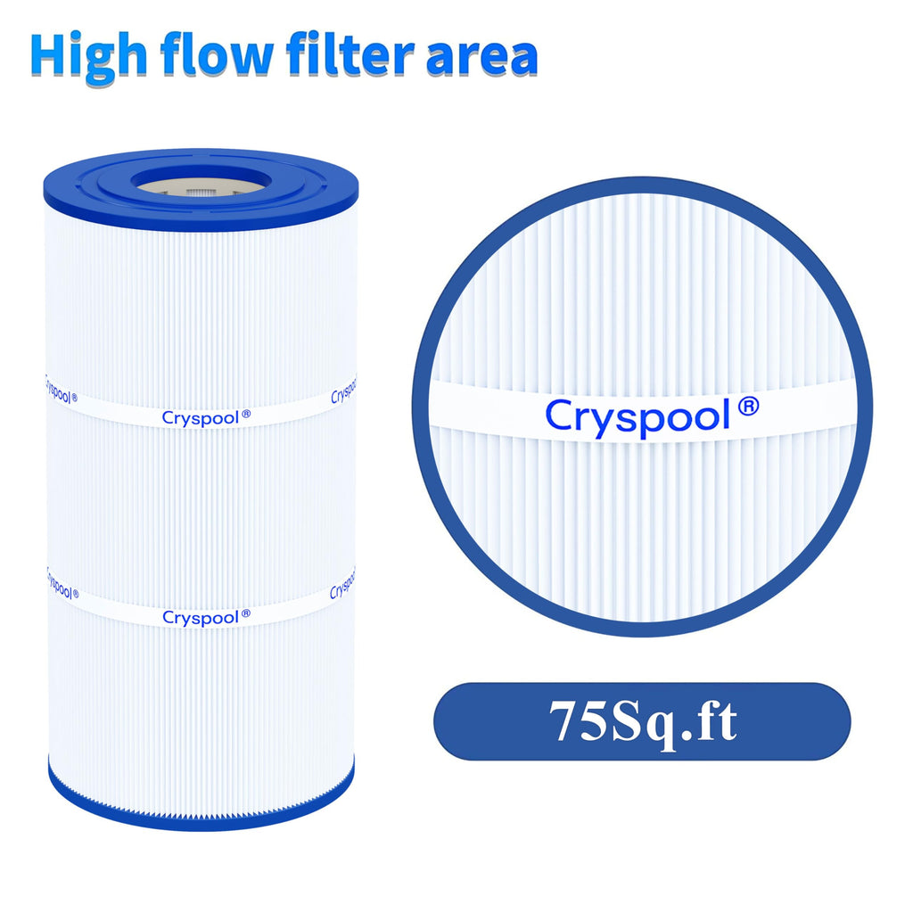 Cryspool® 08045 Filter Compatible with CX760RE, C751, Clearwater II 75, Pro Clean 75, PA76, C-8411, FC-1255, 75 Sq. Ft Pool Filter Cartridge, 1 Pack