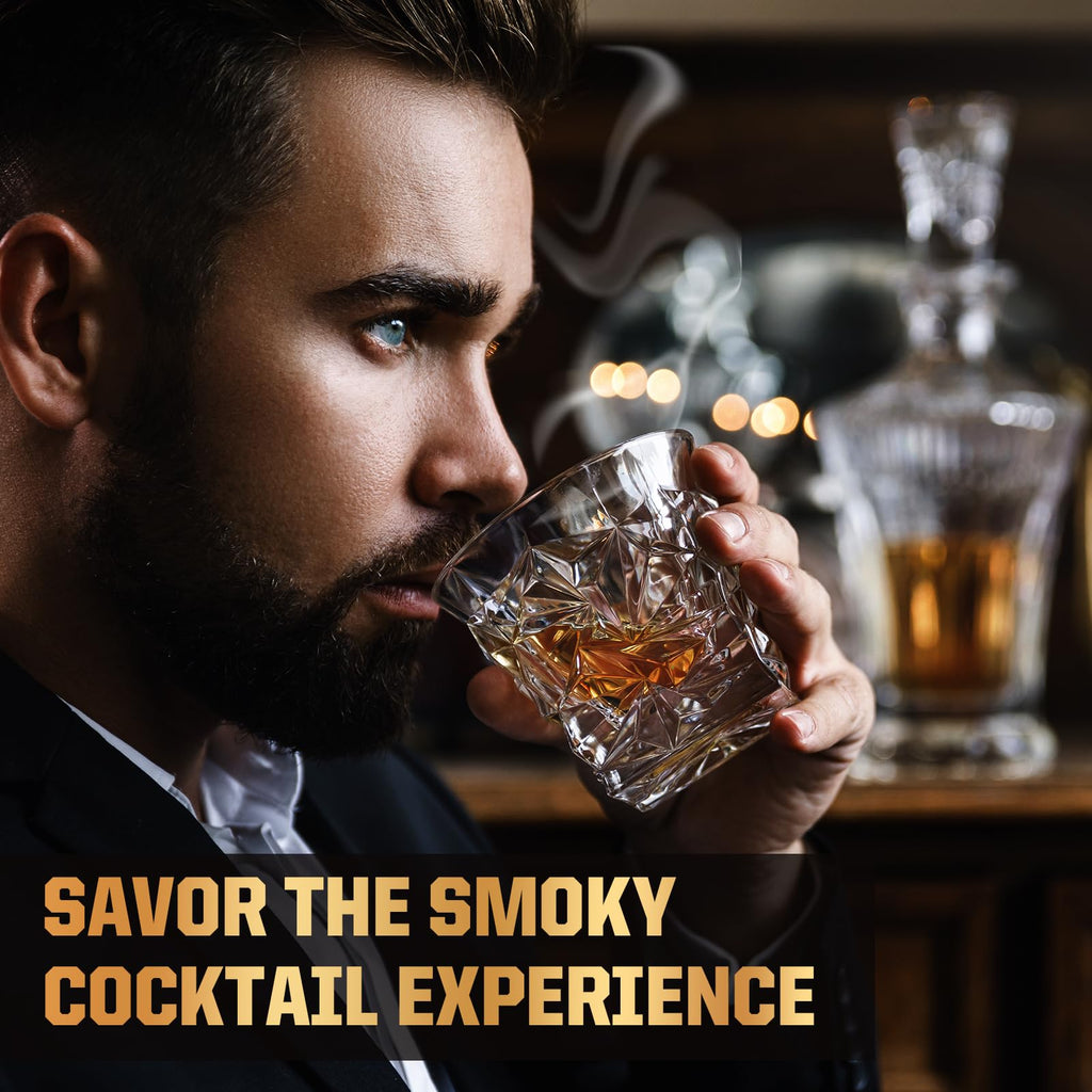 Whiskey Advent Calendar 2026 for Men, 24 Day Bourbon Smoker Infuser Kit for Cocktail and Whisky Lovers, Perfect Christmas for Husband, Dad, Boyfriend, Him(NO Butane, Glass)
