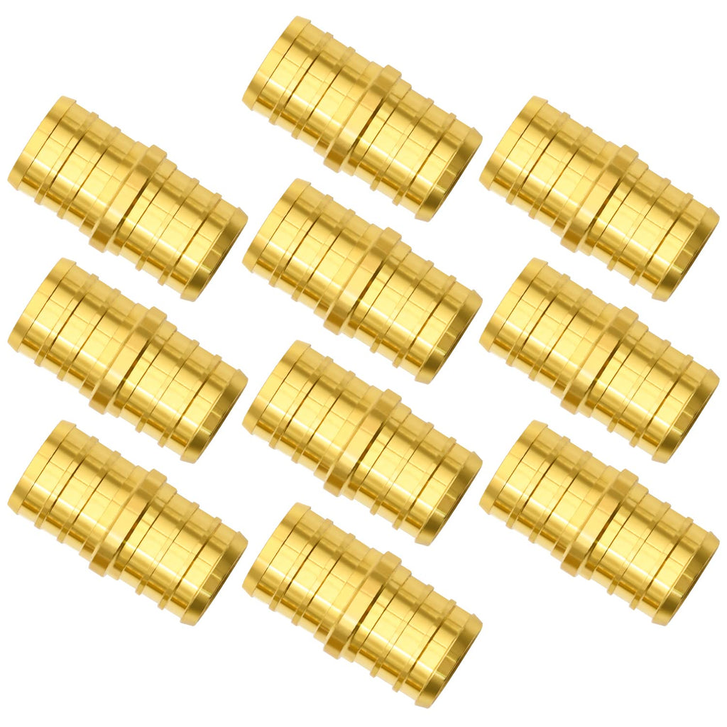 10 Pack 3/4" PEX Fittings, Brass Straight Coupling Fittings