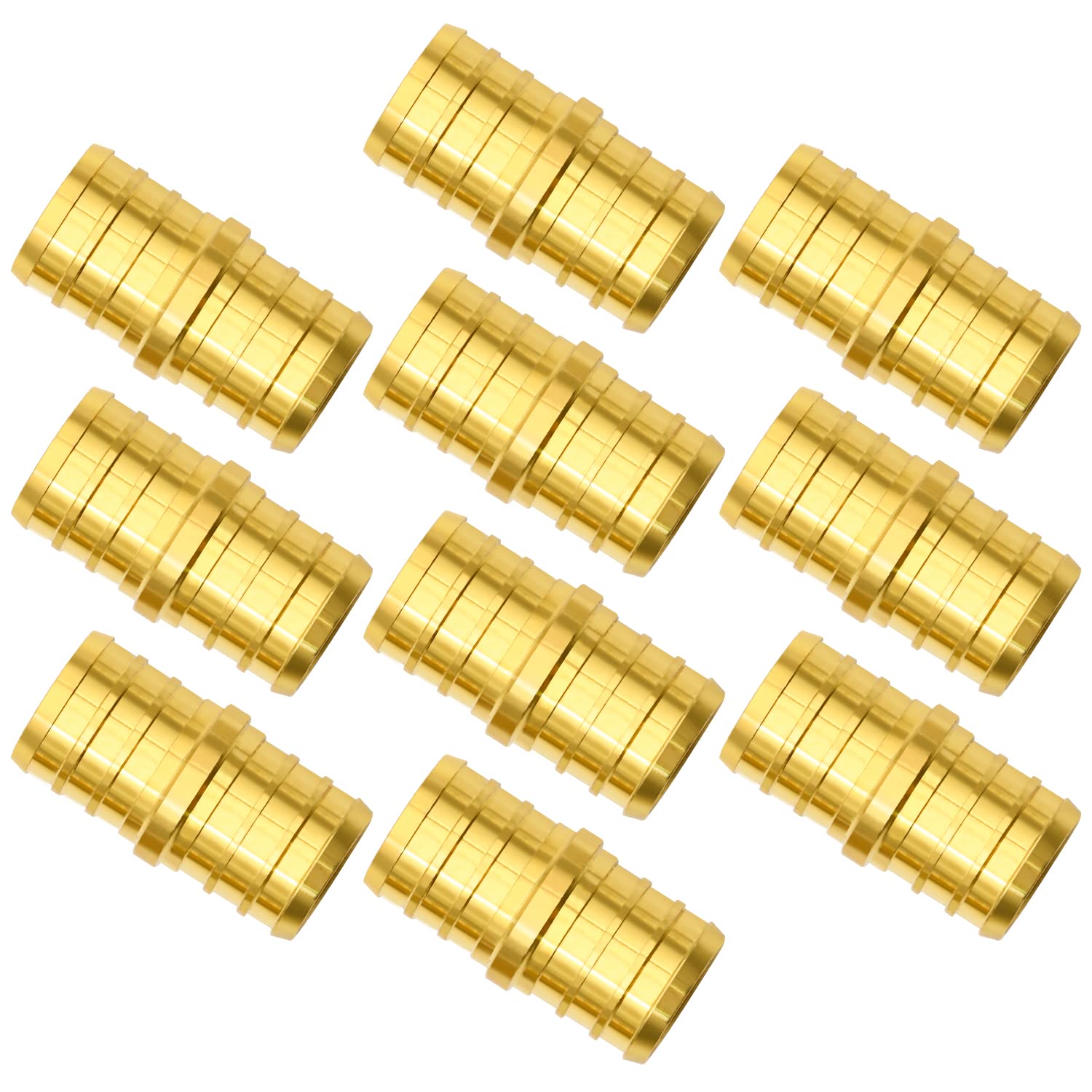 10 Pack 3/4" PEX Fittings, Brass Straight Coupling Fittings
