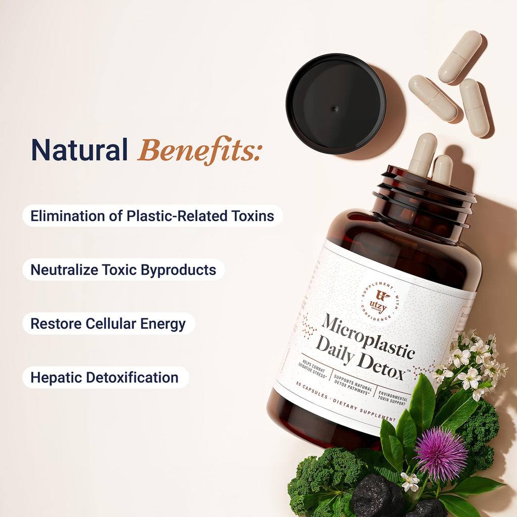Utzy Naturals Microplastic Daily Detox | Supports Natural Detox Pathways | 60 Capsules