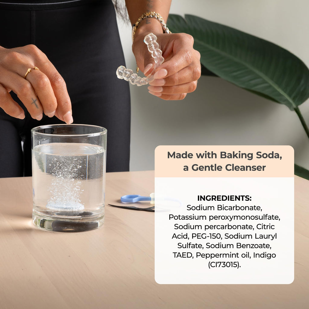 PUL Retainer Cleaner Tablets - Aligner Cleaner for Invisalign and Clear Aligners, Daily Retainer Cleaning Tablets and Denture Cleaner Tablets - Removes Odor, Stains and Plaque - 96 Day Supply
