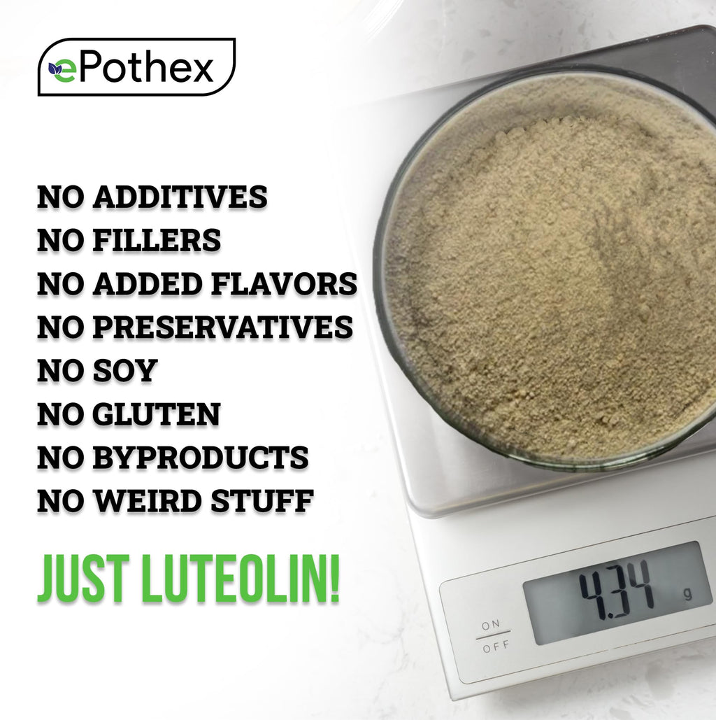 ePothex Pure Luteolin Powder 24 Grams, Brain and Nervous System Support, Promotes Immune Functionality, Maximum Absorption
