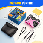 Gifts for 3-6 Year Old Girls and Boys, Kids Binoculars for Outdoor Easter Toys for 4 5 6 Year Old Girl Easter Christmas Xmas Stocking Stuffers Fillers Gifts for Kids Teen Girls Pink