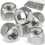 Vifmy 1/4-20 Lock Nut, 110Pcs Stainless Steel Nylock Insert Locking Nuts
