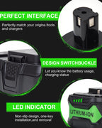 Upgrade 8000mAh Replacement for Ryobi 18V Battery High Capacity Li-Ion Batteries , P108 P104 P105 P102 P103 P109 P122 , Compatible with Ryobi 18V ONE+ System Cordless Power Tools and Charger, 2-Pack