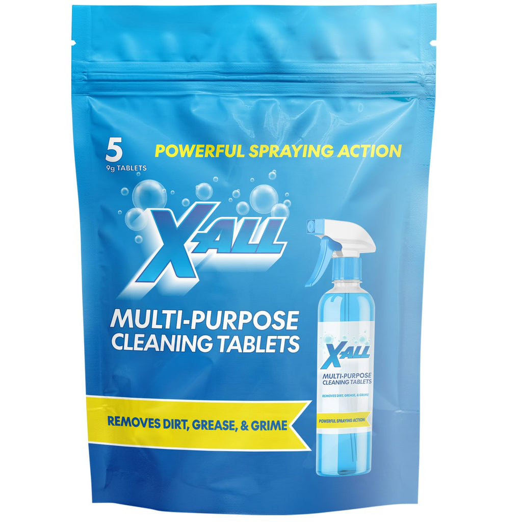 X-ALL Multi-Purpose Cleaning Tablets – Streak-Free Shine and Deep Cleaning Tablet for Home on All Surfaces, 5x Tablets Only