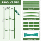 Halatool 8 Pack Tomato Cages for Garden, Up to 48in (4FT) Trellis