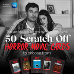 Top 50 Horror Movies Scratch Off Cards. Gifts for Movie Night Halloween