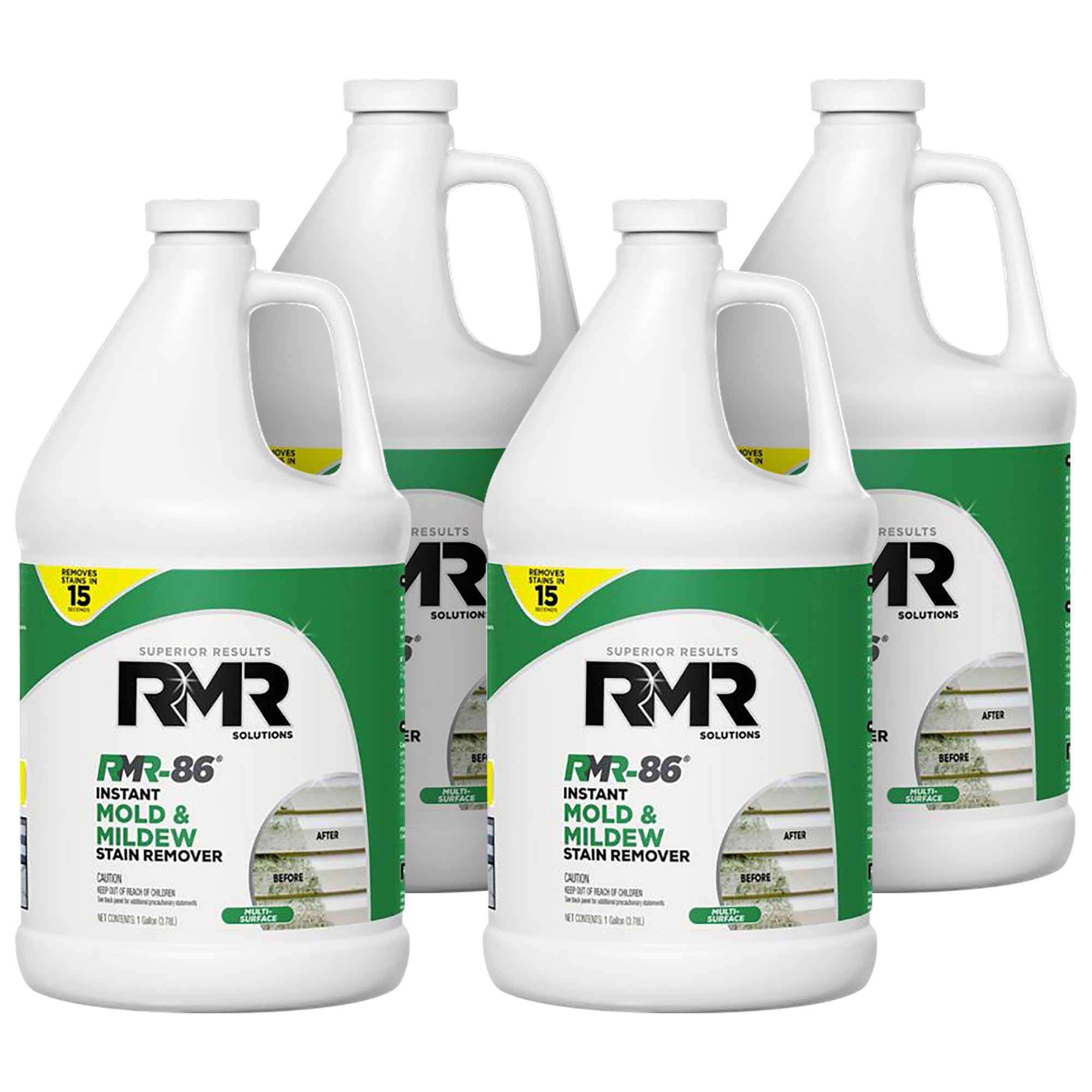 RMR-86 Instant Mold and Mildew Stain Remover Spray - Scrub Free Formula, 4 Pack - 1 Gallon