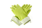 Full Circle Splash Patrol - Natural Latex Cleaning Dish Gloves, Stay-Dry Cotton Cuffs, Durable with Protective Lining, Medium/Large, (1 Pair) Green