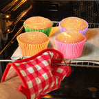 Gifbera Bright Rainbow Jumbo Cupcake Liners 400-Count, Large Solid Colorful Paper Baking Cups for Baking