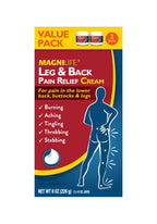MagniLife Leg & Back Pain Relief Cream (4 oz, 2 Pack), Topical Support for Leg Pain & Lower Back Discomfort, Fast Absorbing, No Residue, Mild Scent, Massage-In Formula