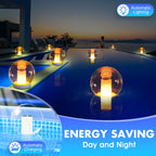 Floating Pool Lights, Solar Flame Lights Flickering IP68 Waterproof Ball Night Light, Outdoor Lantern Landscape Decoration Lamp for Pool, Pond, Event, Party, Garden(2pcs)